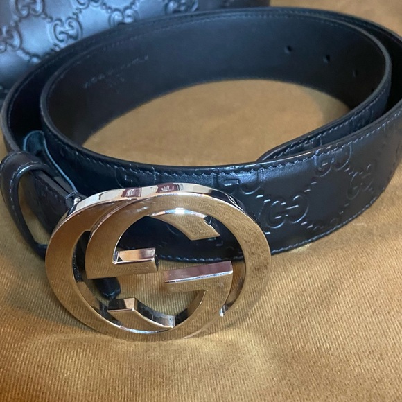 GUCCI GG INTERLOCK EMBOSSED BELT - Picture 3 of 8
